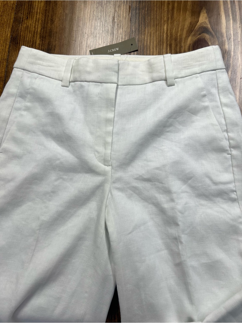J. Crew Petite Carolina flare pant in stretch linen blend in White Size 2P NWT - Picture 8 of 11